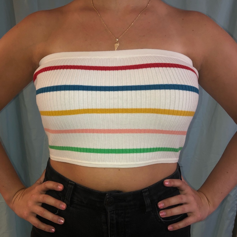 Rainbow Stripes Tube Top